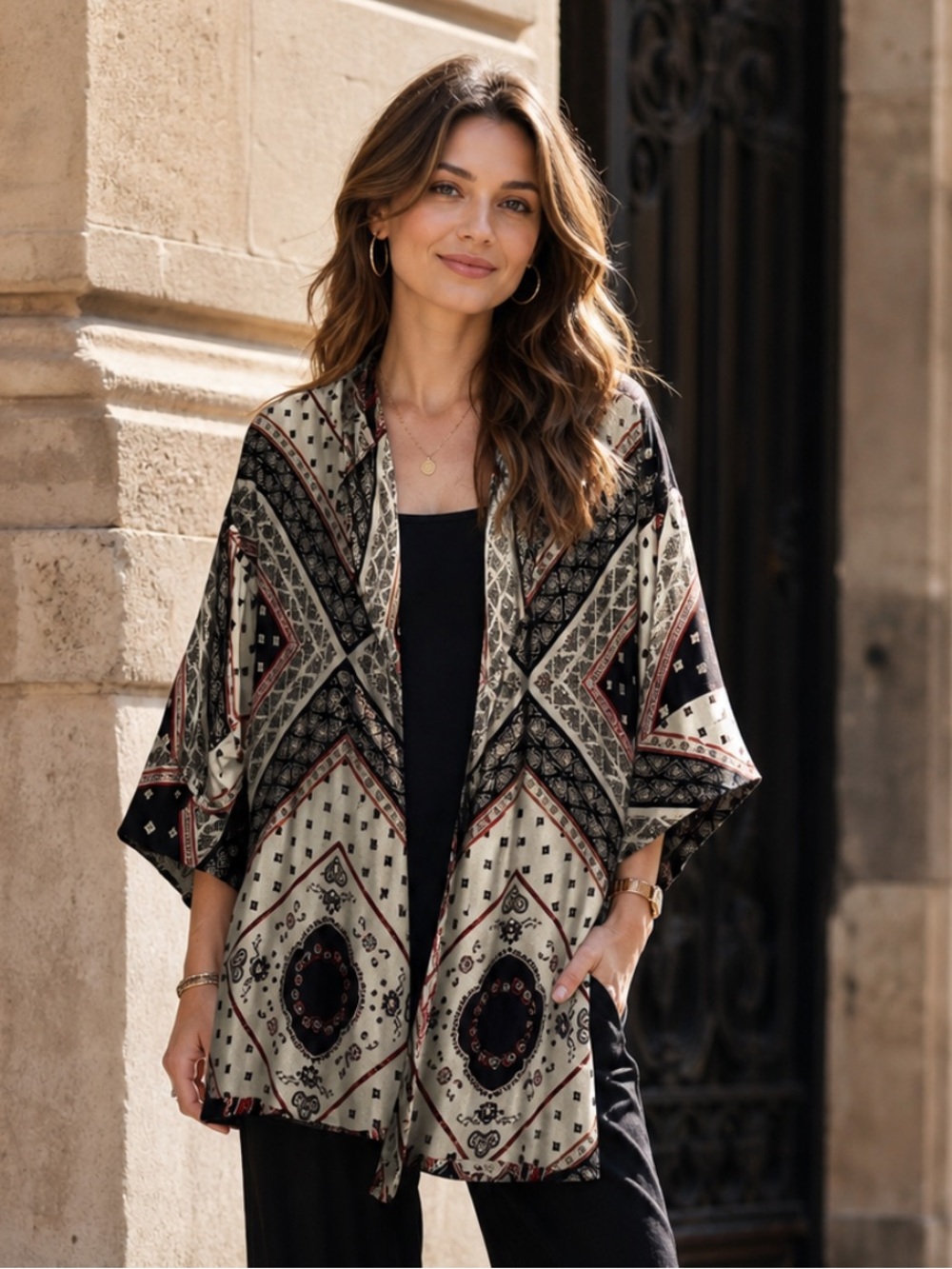 Farm Rio Reversible Boho Kimono/jacket Size M - Picture 6 of 16